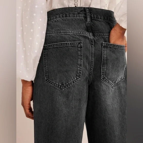Boden High Rise Boyfriend Jeans in Washed Black NWT Sz 27 Jeans